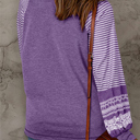  HIDDEN GEMS | Stripe Patchwork Long Sleeve Top