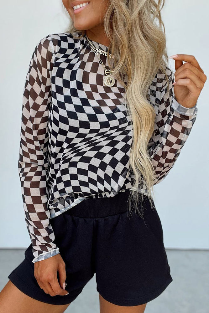 The Checker Daze Mesh Top