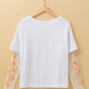  HIDDEN GEMS Floral Mesh Sleeve Tee