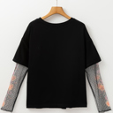  HIDDEN GEMS Floral Mesh Sleeve Tee