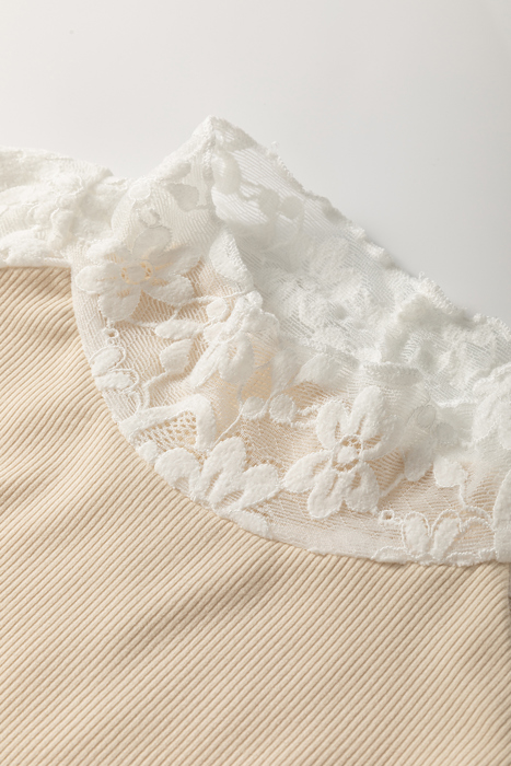 HIDDEN GEMS | Floral Lace Patchwork Long Sleeve Top