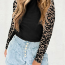  HIDDEN GEMS | Floral Lace Patchwork Long Sleeve Top