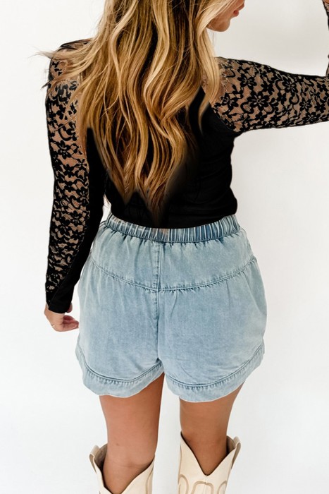 HIDDEN GEMS | Floral Lace Patchwork Long Sleeve Top