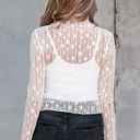  HIDDEN GEMS | Floral Sheer Lace Long Sleeve Top