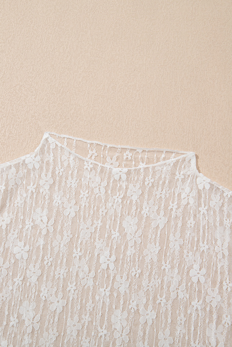 HIDDEN GEMS | Floral Sheer Lace Long Sleeve Top