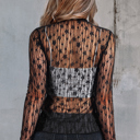  HIDDEN GEMS | Floral Sheer Lace Long Sleeve Top