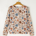  HIDDEN GEMS Floral Knit Long Sleeve Top