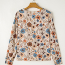  HIDDEN GEMS Floral Knit Long Sleeve Top