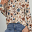  HIDDEN GEMS Floral Knit Long Sleeve Top