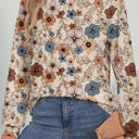  HIDDEN GEMS Floral Knit Long Sleeve Top