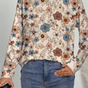  HIDDEN GEMS Floral Knit Long Sleeve Top