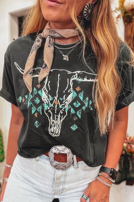 The Wild West Skull Tee