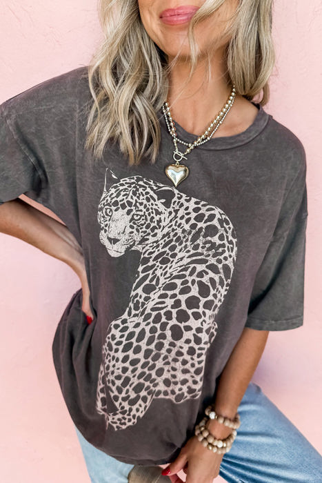 HIDDEN GEMS Washed Leopard Tee