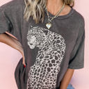  HIDDEN GEMS Washed Leopard Tee