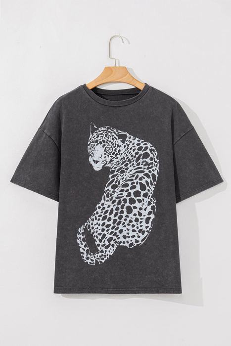 HIDDEN GEMS Washed Leopard Tee