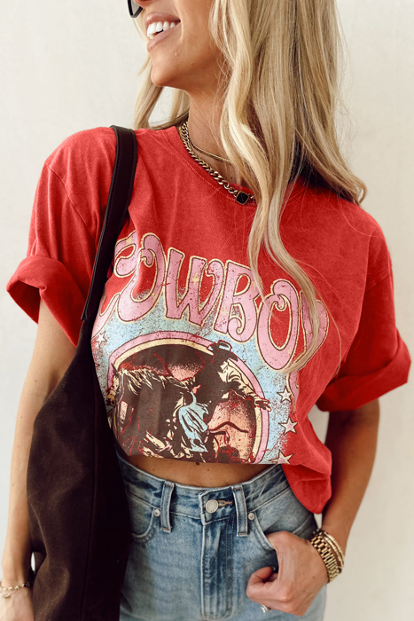 HIDDEN GEMS Cowboy Vintage Print Tee