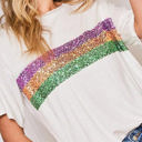  HIDDEN GEMS Mardi Gras Sequined Top