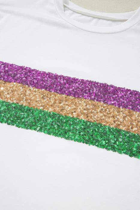 HIDDEN GEMS Mardi Gras Sequined Top