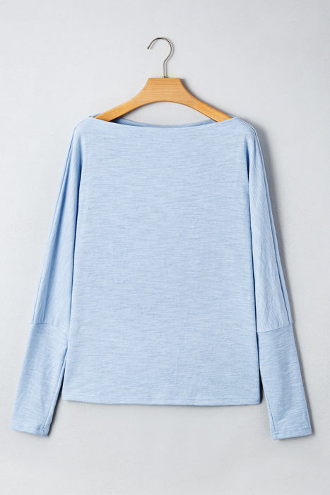 HIDDEN GEMS | Solid Batwing Long Sleeve Top