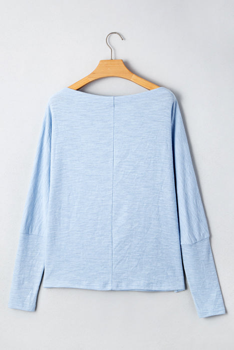 HIDDEN GEMS | Solid Batwing Long Sleeve Top