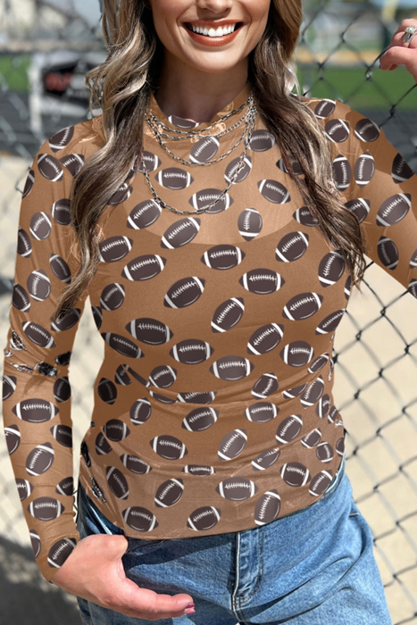 HIDDEN GEMS | Game Day Sheer Mesh Long Sleeve Top