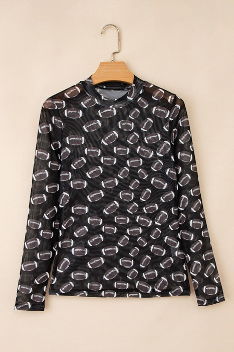HIDDEN GEMS | Game Day Sheer Mesh Long Sleeve Top