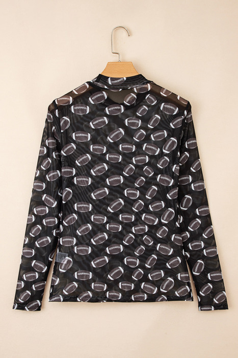 HIDDEN GEMS | Game Day Sheer Mesh Long Sleeve Top