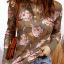  HIDDEN GEMS |  Floral Waffle Knit Long Sleeve Top