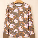  HIDDEN GEMS |  Floral Waffle Knit Long Sleeve Top