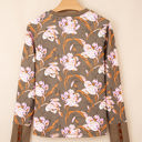  HIDDEN GEMS |  Floral Waffle Knit Long Sleeve Top