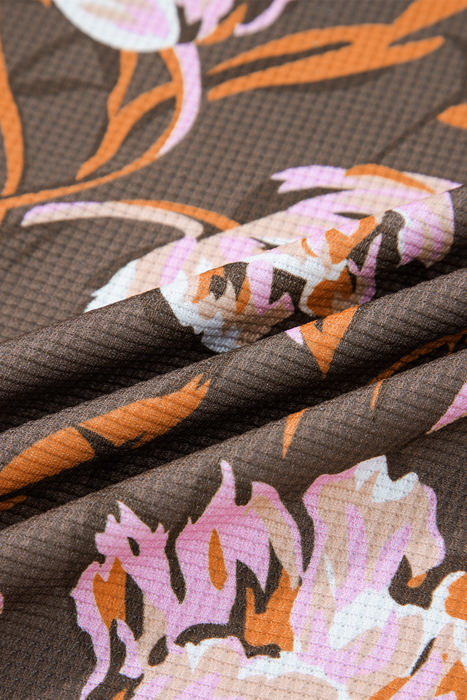 HIDDEN GEMS |  Floral Waffle Knit Long Sleeve Top