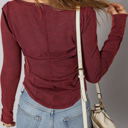  HIDDEN GEMS | Ribbed Buttoned Cuff Long Sleeve Top