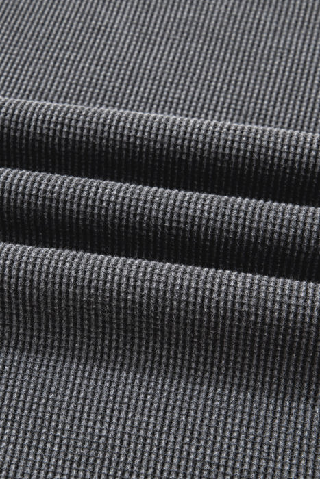 HIDDEN GEMS | Waffle Knit Patchwork Long Sleeve Top