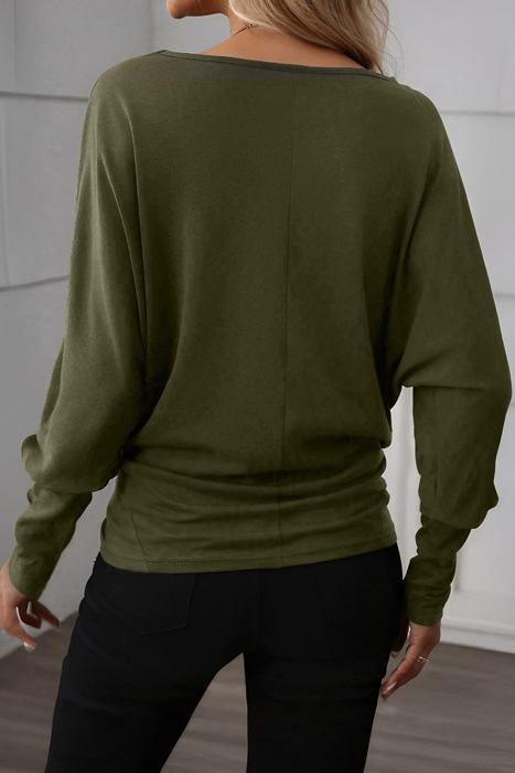 HIDDEN GEMS | Essential Solid Dolman Long Sleeve Top