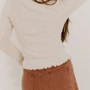  HIDDEN GEMS | Lovely Lace Trim Long Sleeve Top