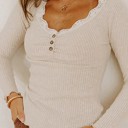  HIDDEN GEMS | Lovely Lace Trim Long Sleeve Top