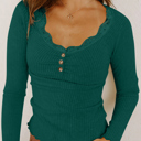  HIDDEN GEMS | Lovely Lace Trim Long Sleeve Top