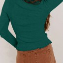  HIDDEN GEMS | Lovely Lace Trim Long Sleeve Top