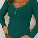  HIDDEN GEMS | Lovely Lace Trim Long Sleeve Top