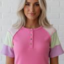  Weekend Wanderer Colorblock Corded Henley T-Shirt