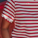  Serena Scalloped Stripe Top