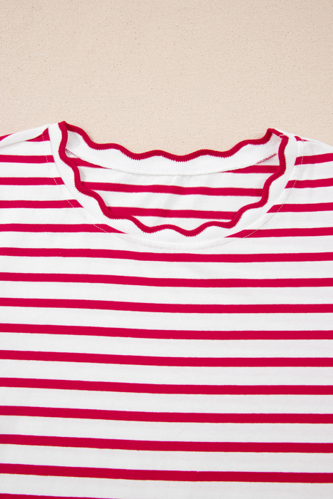 Serena Scalloped Stripe Top
