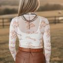  Clearance! Western Flair Mesh Long Sleeve Top