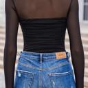  Sultry Sweet Mock Neck Mesh Top