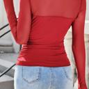  Sultry Sweet Mock Neck Mesh Top