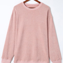  HIDDEN GEMS | Washed Ribbed Pullover Sweatshirt