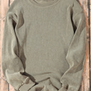  HIDDEN GEMS | Washed Ribbed Pullover Sweatshirt