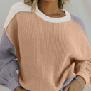  HIDDEN GEMS Neutral Colorblock Sweater