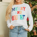 HIDDEN GEMS | Merry And Bright Cable Knit Sweatshirt