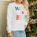  HIDDEN GEMS | Merry And Bright Cable Knit Sweatshirt